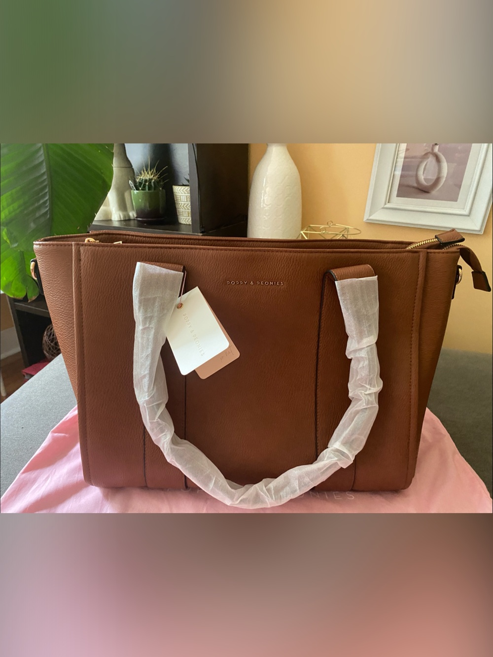 Poppy & Peonies Chestnut Multitasker Tote